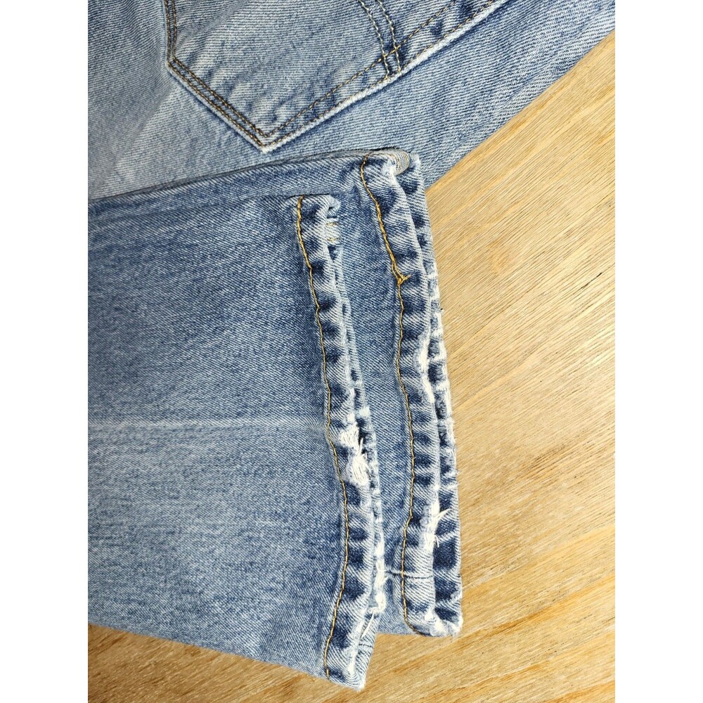 Levis 505 Jeans Mens 38x29 Blue Denim Regular Fit Straight Light Wash Stretch - Picture 4 of 4